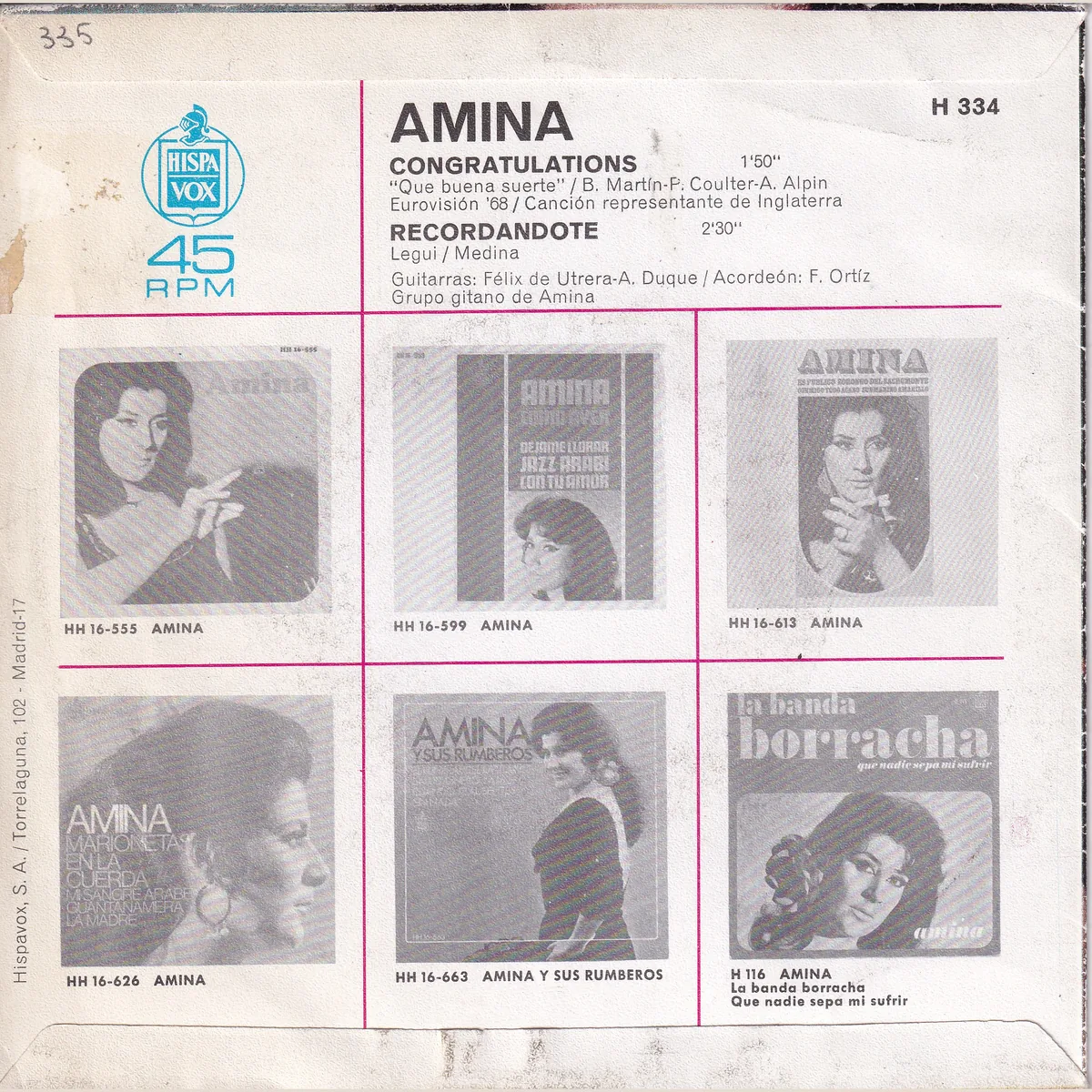 Otra vista de Congratulations – Recordándote (AMINA Y SU CUADRO GITANO)