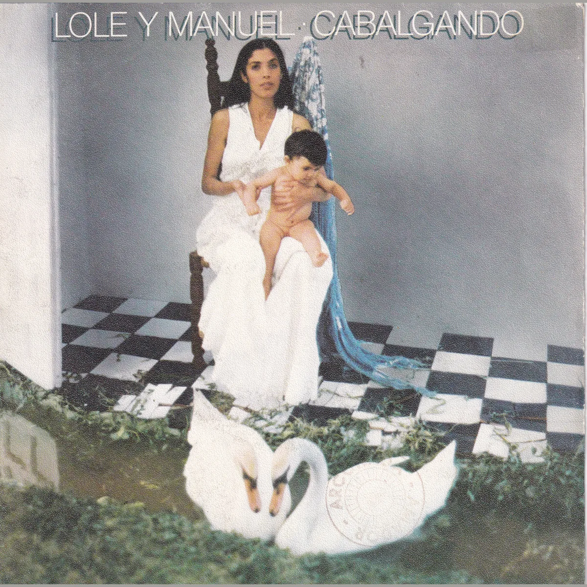 Portada de Cabalgando – Tangos del almendro (AL ALBA CON ALEGRÍA), de Lole y Manuel
