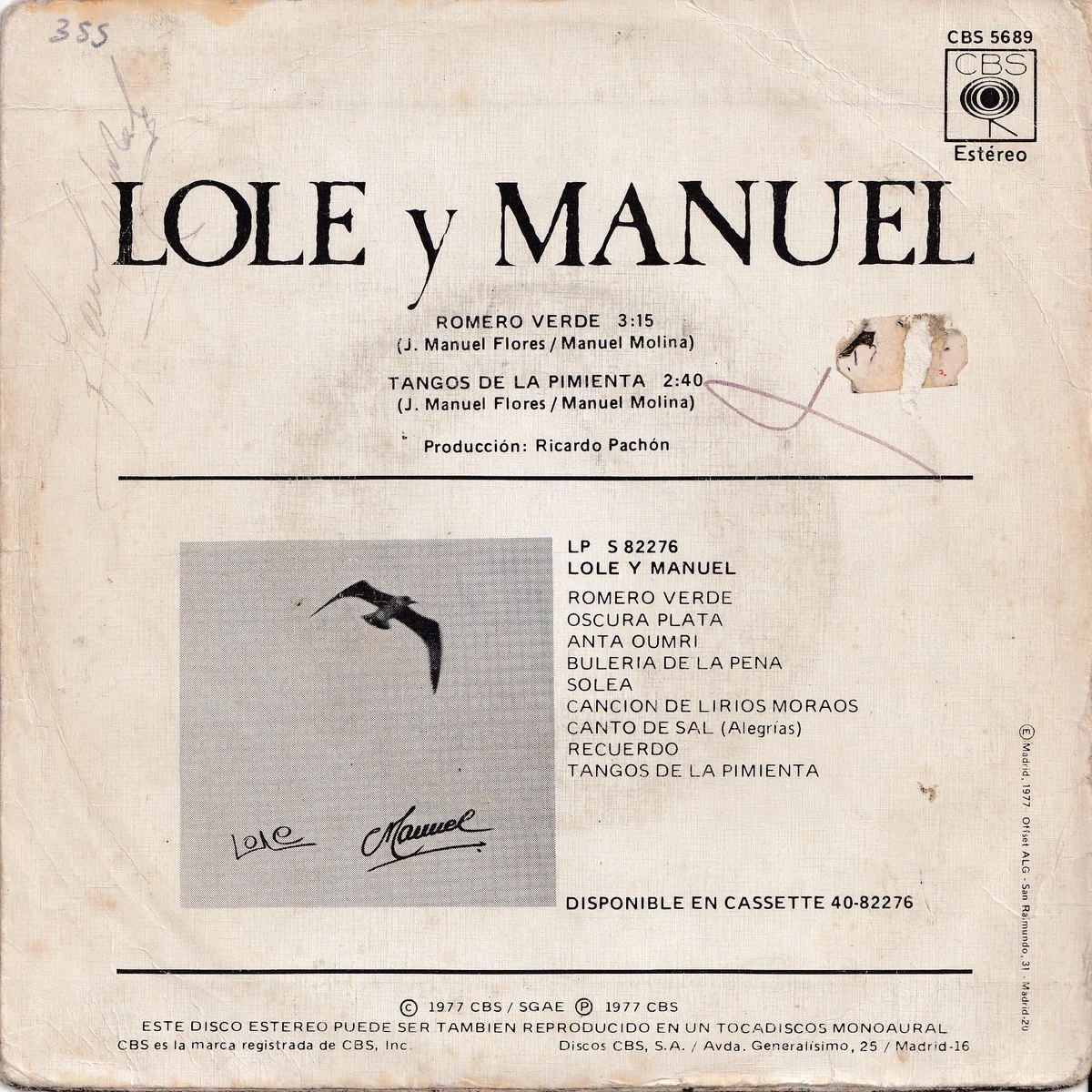 Otra vista de Romero verde – Tangos de la pimienta (LOLE MANUEL)