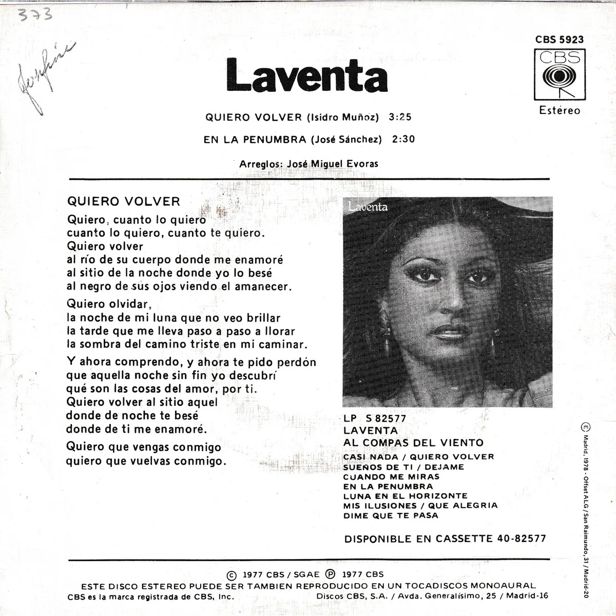 Otra vista de Quiero volver – En la penumbra (COMPÁS DEL VIENTO)