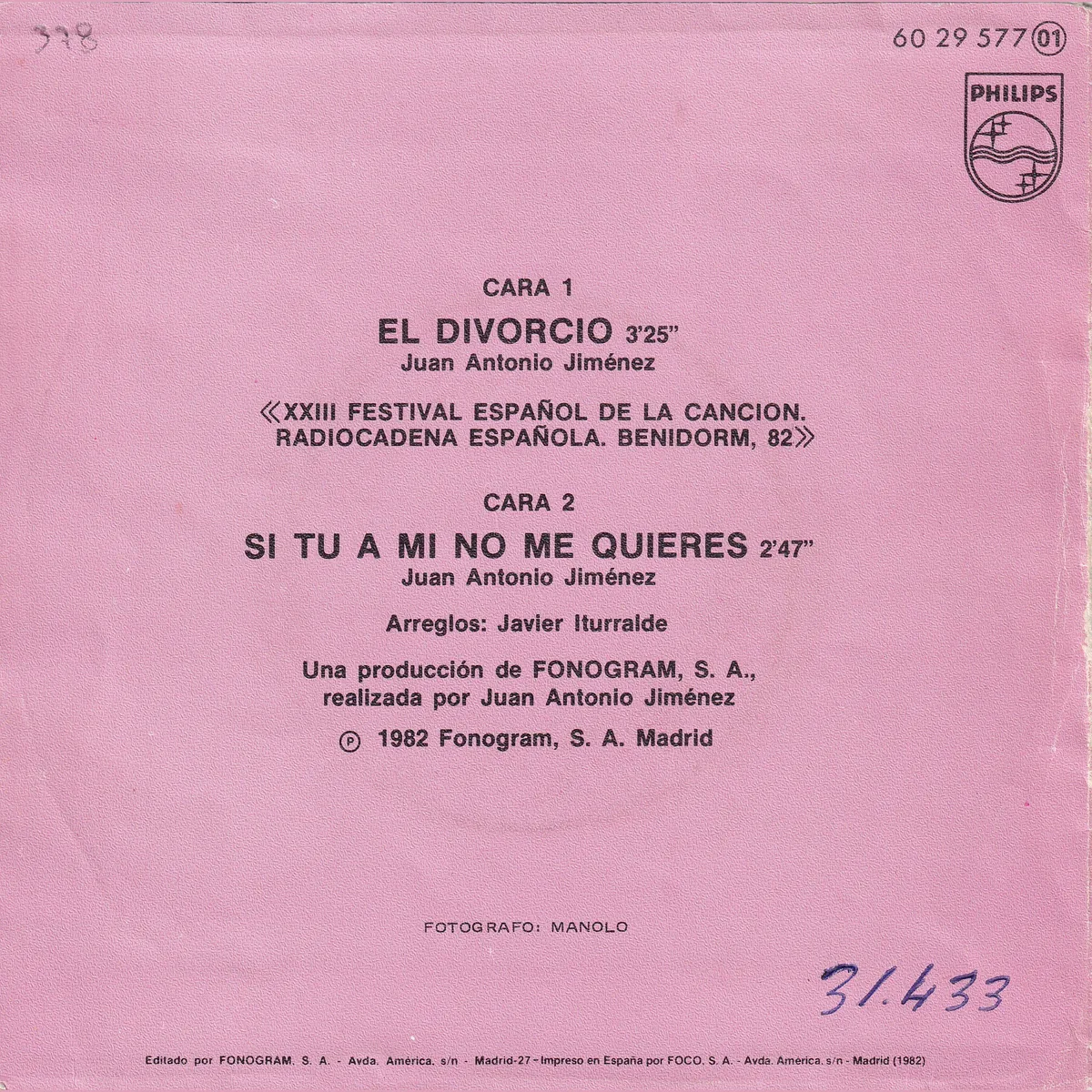 Otra vista de El divorcio – Si tu a mi no me quieres (NACÍ PARA CANTAR)