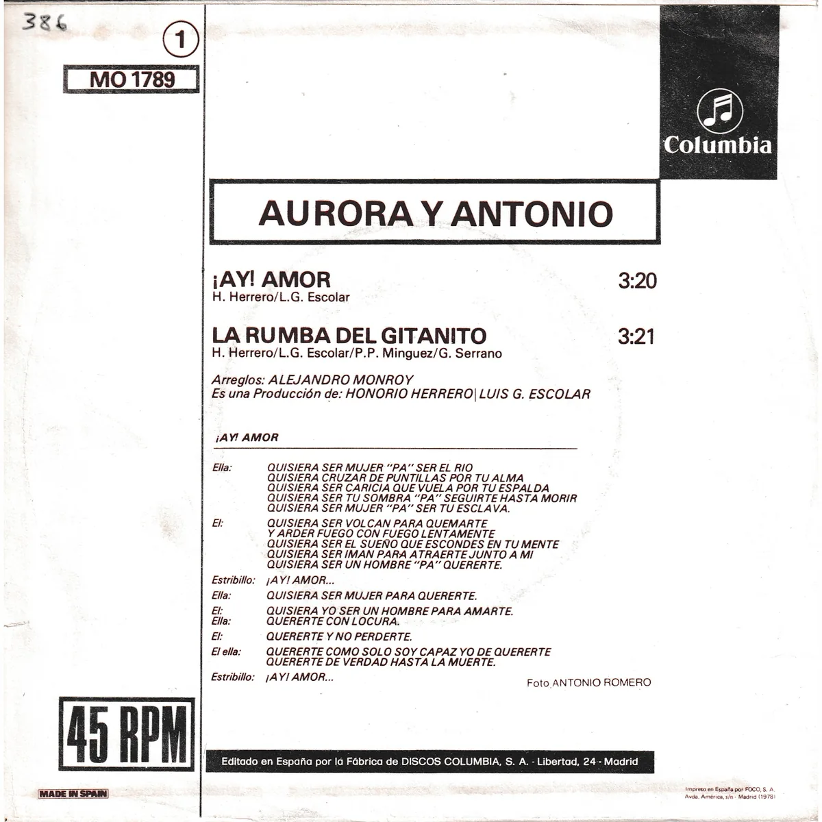 Otra vista de ¡Ay! Amor – La rumba del gitanito