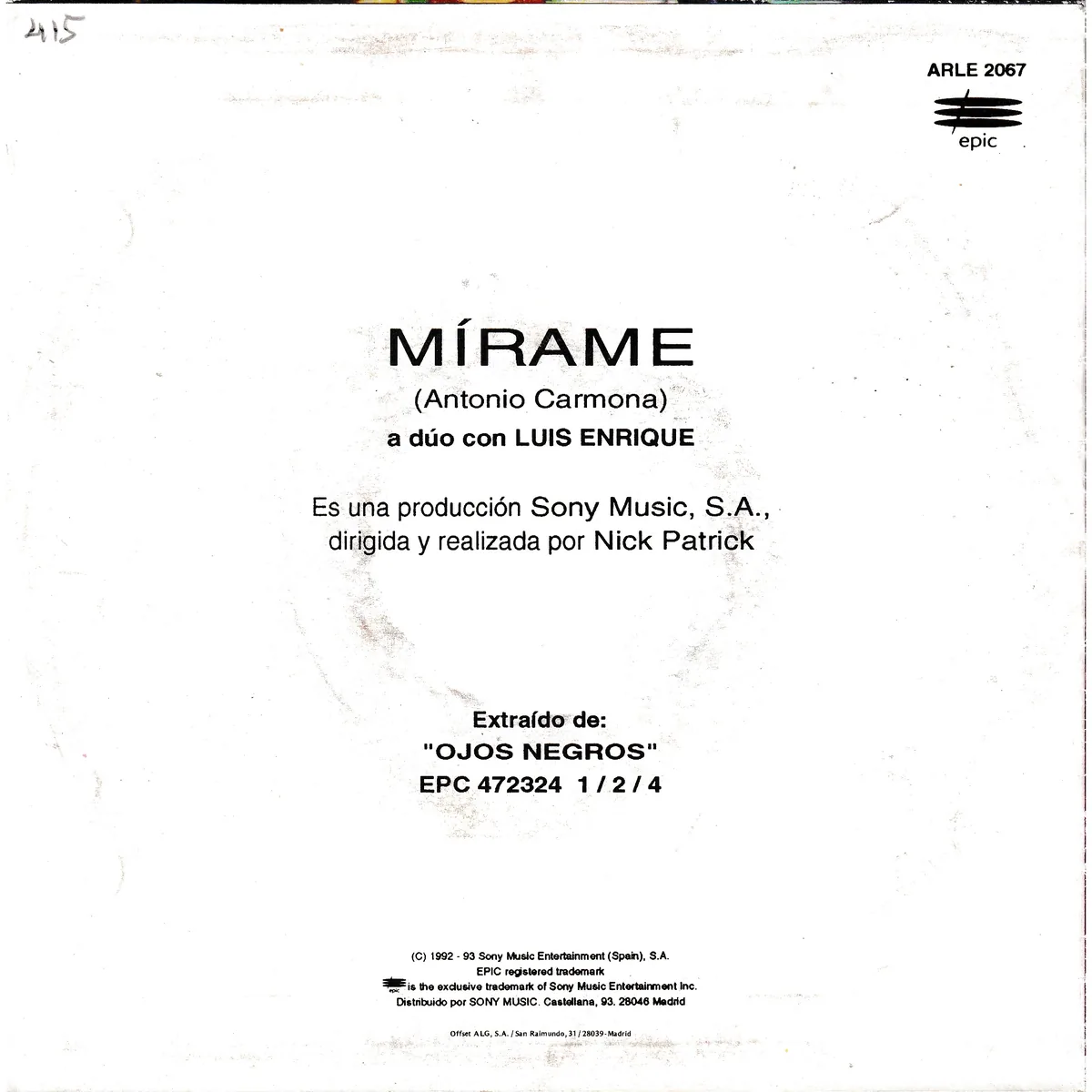 Otra vista de Mírame (OJOS NEGROS)