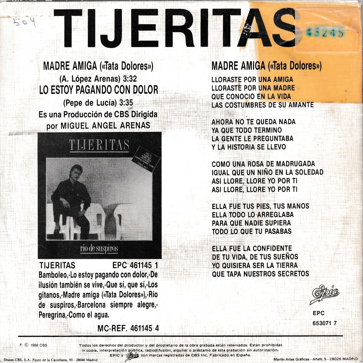 Otra vista de Madre amiga – Lo estoy pagando con dolor (RÍO DE SUSPIROS)