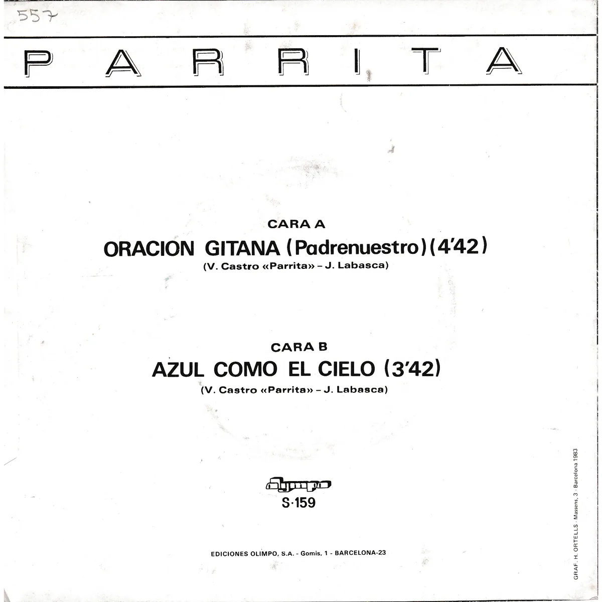 Otra vista de Oración gitana (Padrenuestro) – Azul como el cielo