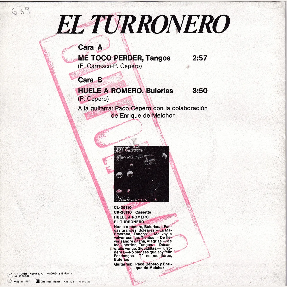 Otra vista de Me tocó perder – Huele a romero (HUELE A ROMERO)