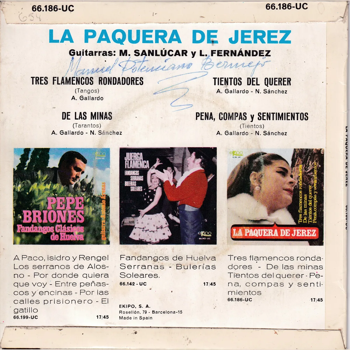 Otra vista de Tres flamencos rondadores – De las minas – Tientos del querer – Pena, compas y sentimientos