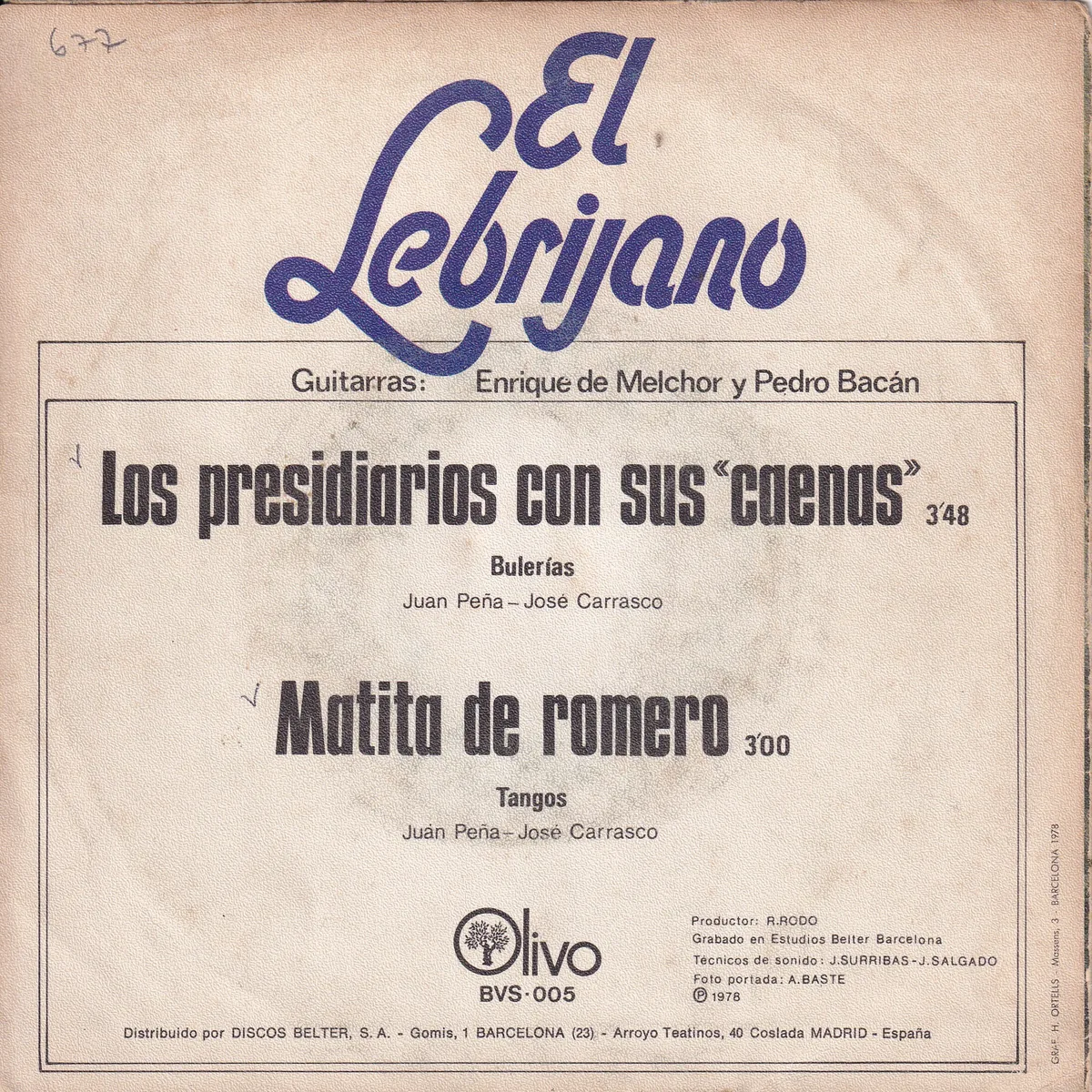 Otra vista de Los presidiarios con sus caenas – Matita de romero (CANTE SE ESCRIBE CON L)