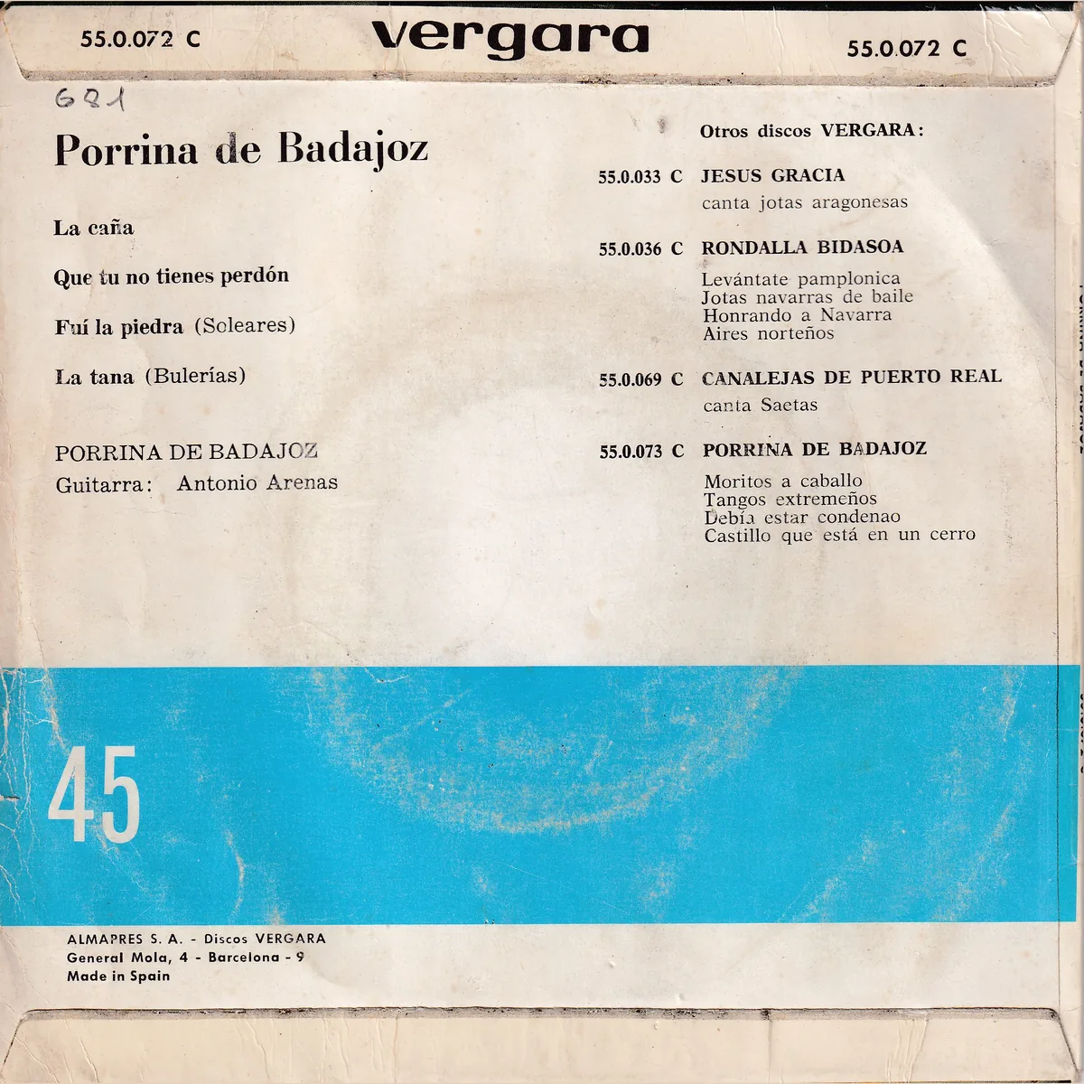 Otra vista de La caña – Que tu no tienes perdón – Fui la piedra – La tana
