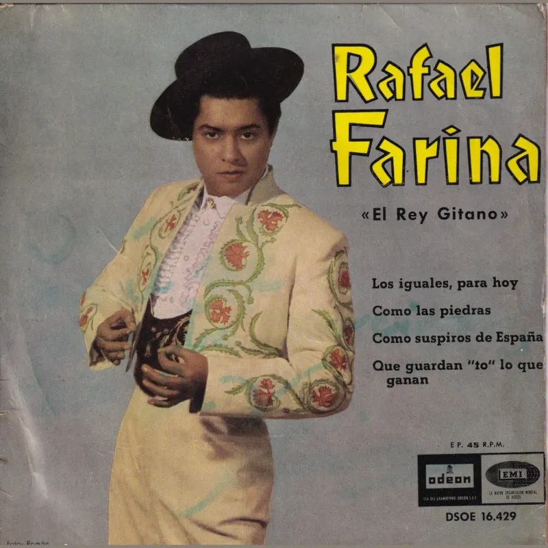 Portada de Los iguales, para hoy – Como las piedras – Como suspiros de España – Que guardan to lo que ganan, de Rafael Farina
