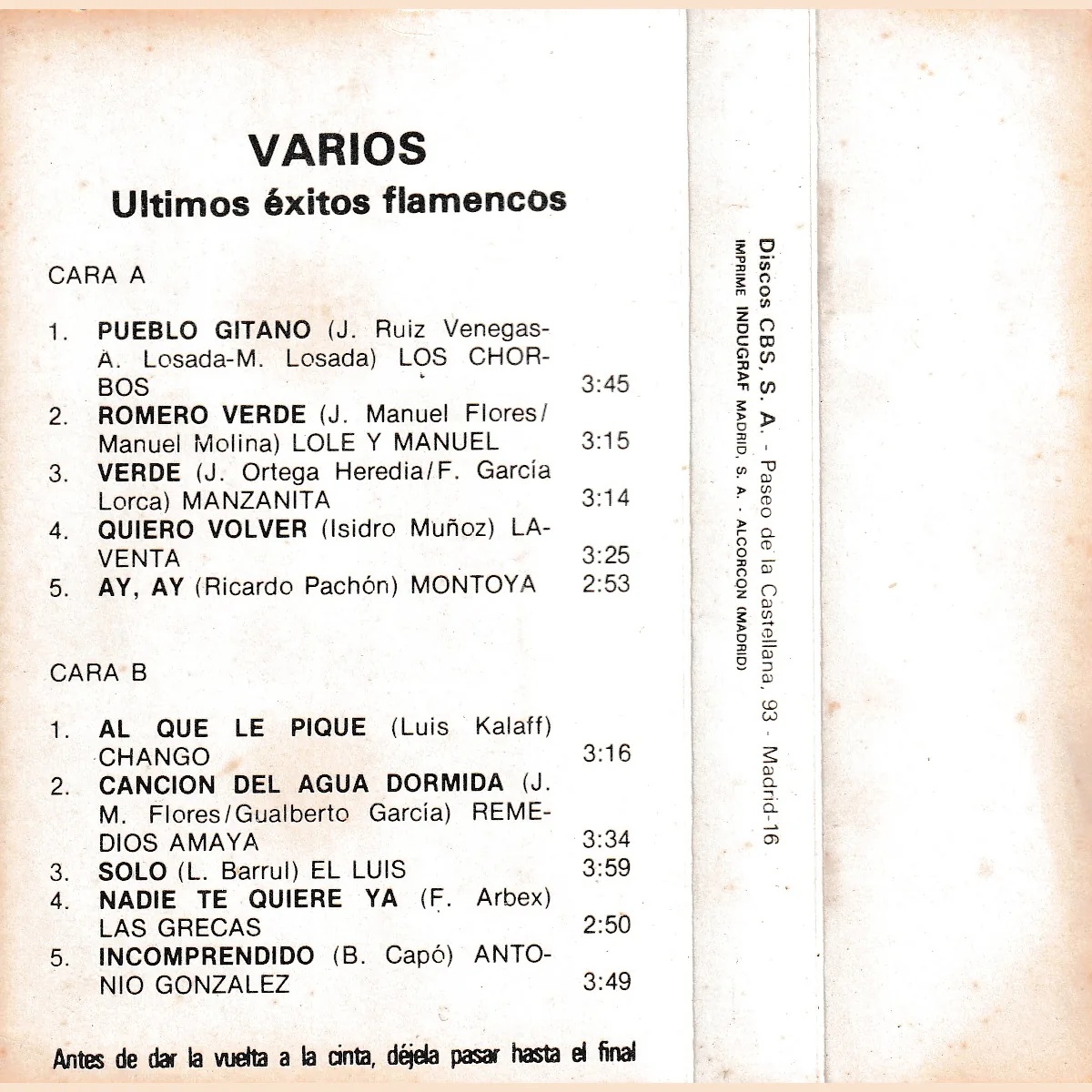 Otra vista de Últimos éxitos flamencos