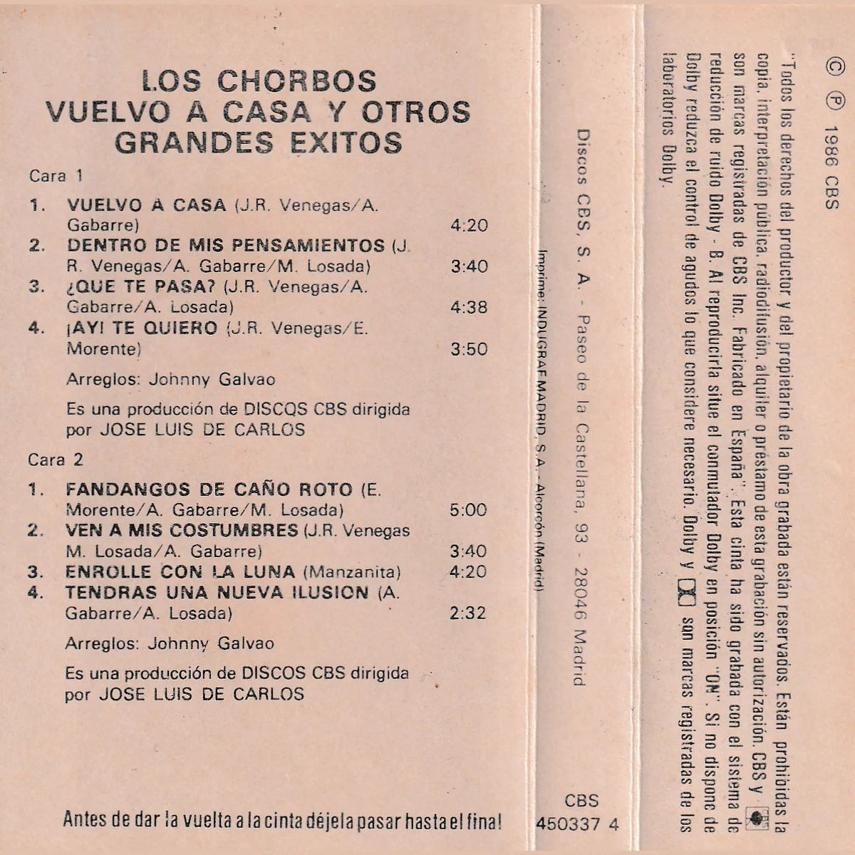 Otra vista de Vuelvo a casa y otros grandes éxitos