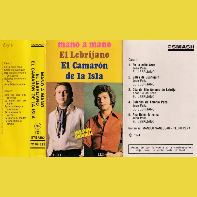 Portada de Mano a mano, de El Lebrijano y EL Camarón de la Isla