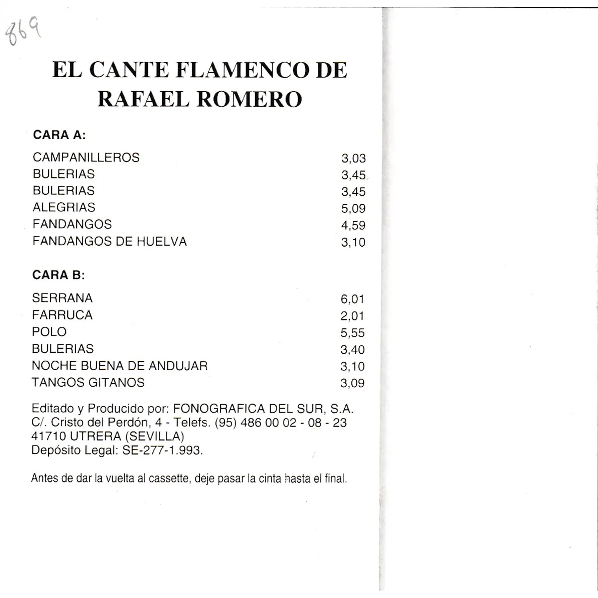 Otra vista de El cante flamenco de Rafael Romero El Gallina (primera época: años 1940-50)